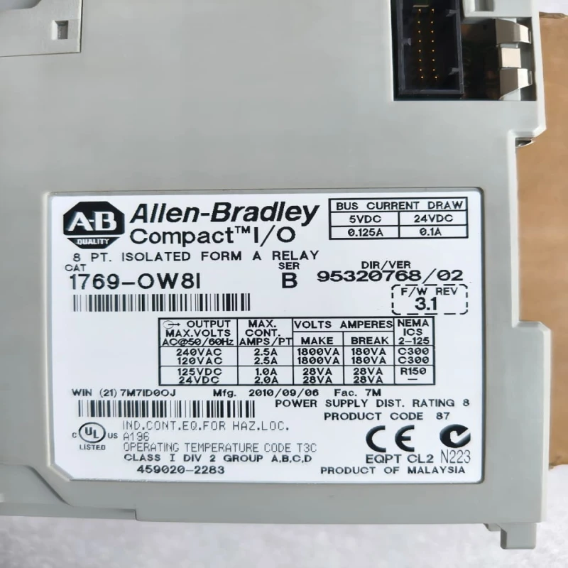 Allen-Bradley 1769-OW8I Compact I/O 8-Point Isolated VAC/VDC Relay Output Module thumbnail 6